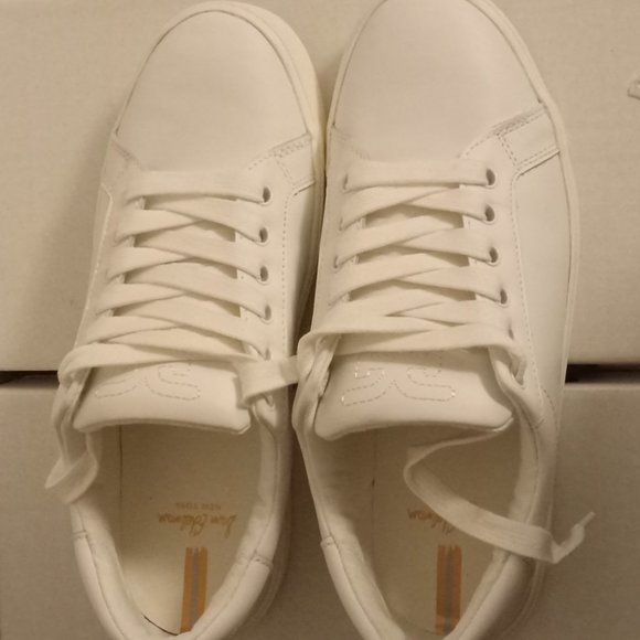 Sam Edelman New York Poppy white leather Low Top Sneakers lace up shoes sz 7 - Picture 3 of 7
